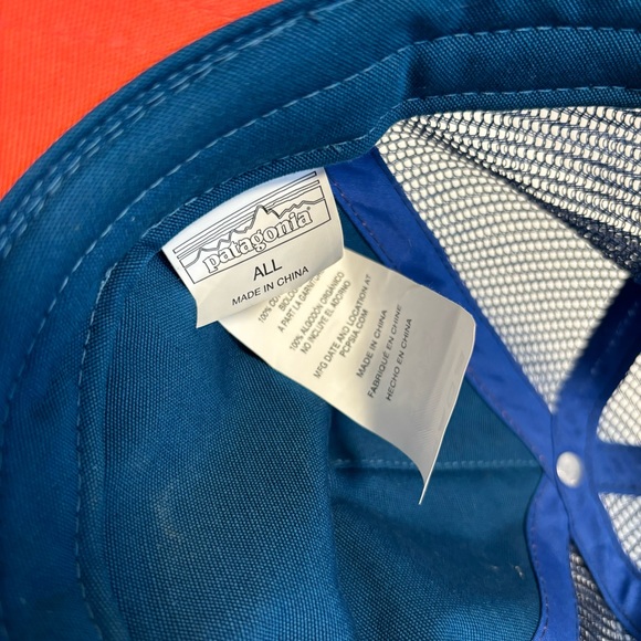 Patagonia Snapback Fitz Roy Bison Mesh Trucker Hat Spring Pink & Blue Unisex - Picture 8 of 9